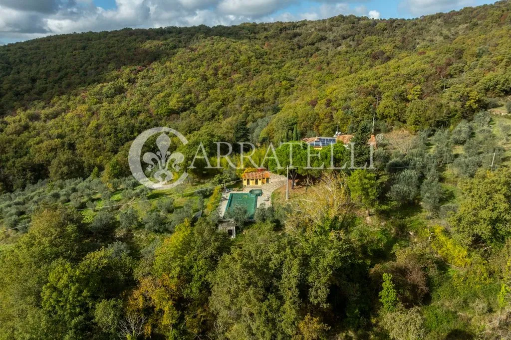 Vue aérienne - Luxury Villa with Panoramic Pool in Laterina