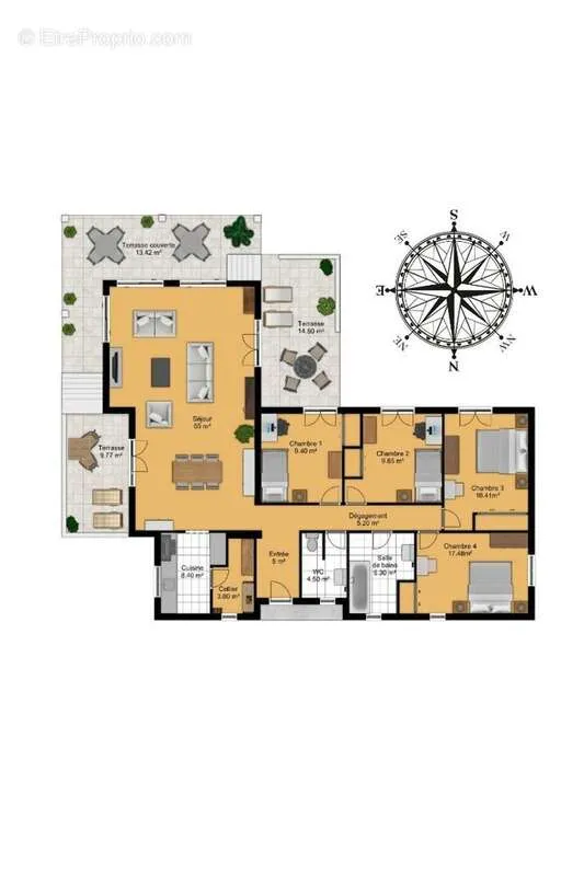 Plan - Villa d'Architecte avec Piscine dans un Environnement Calme