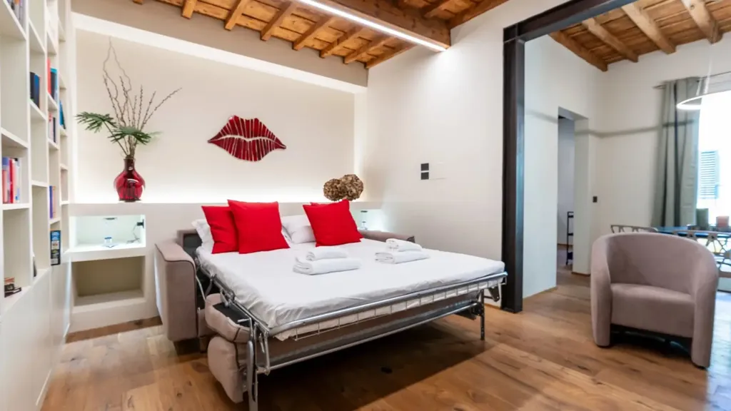 Camere da letto - Modernised Trilocale in Oltrarno, Florence