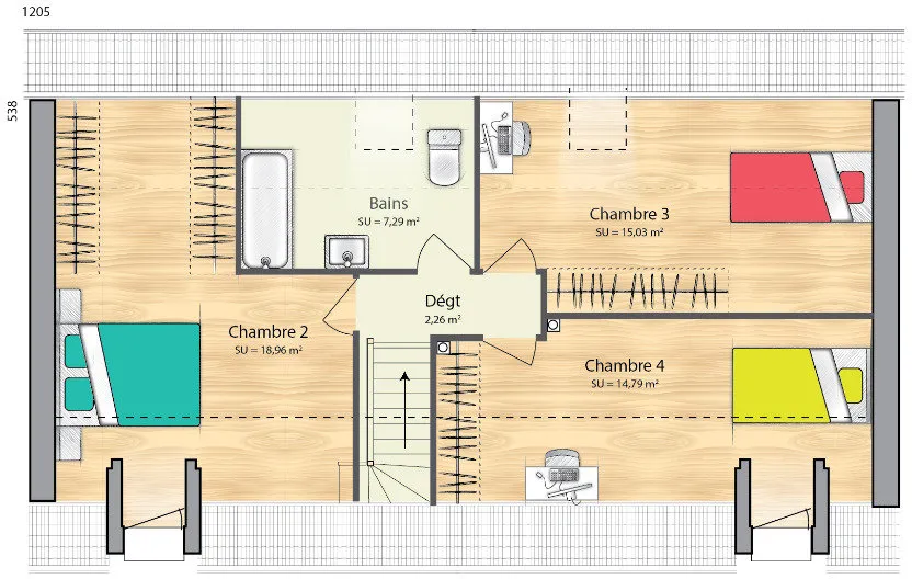 Plano - New 5-Bedroom House with Garden in Sagy