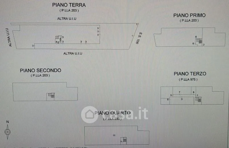 Plan - Commercial Building with Terraces on SS106, Crotone