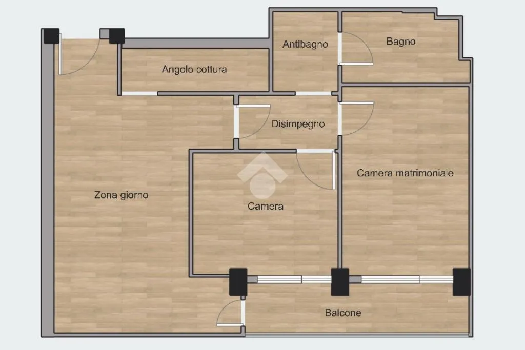 Plan - 3-Room Apartment with Balcony in Perugia