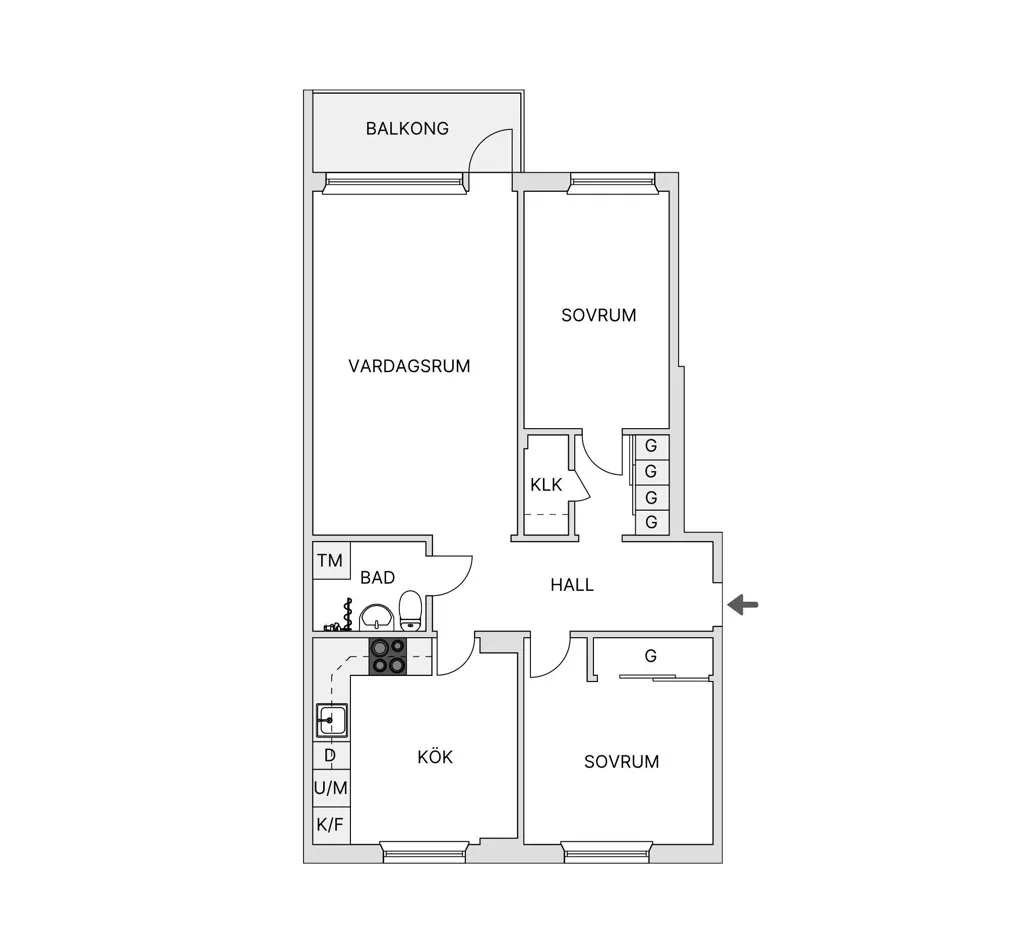 Plan - Renovated Apartment with Balcony in Frösön