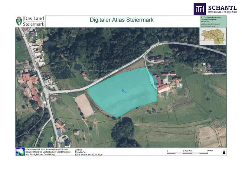 Õhuvaade - Sunny Plot with Panoramic Views near Lannach