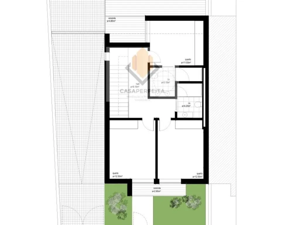 Plan - New 3-Front House with Garden in Canelas