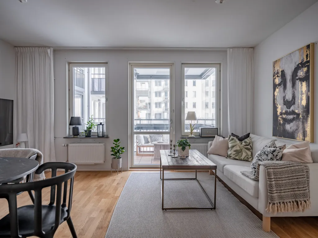 Séjour - Apartment with Large Balcony in Täby