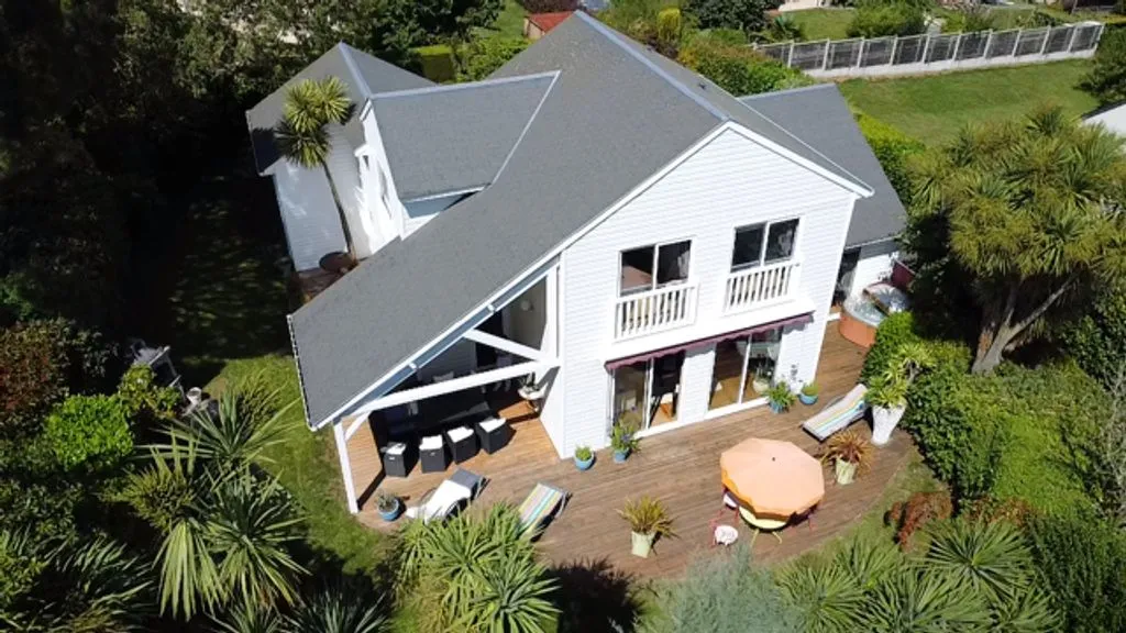 Aerial - Charming American-Style House with Spa