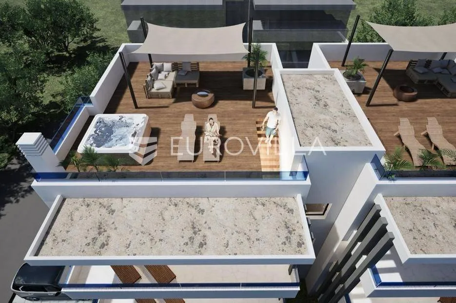 Õhuvaade - Two-Bedroom Apartment with Garden in Sukošan
