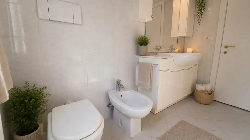 Salles de bain - Quadrilocale with Balcony and Garage in Certaldo