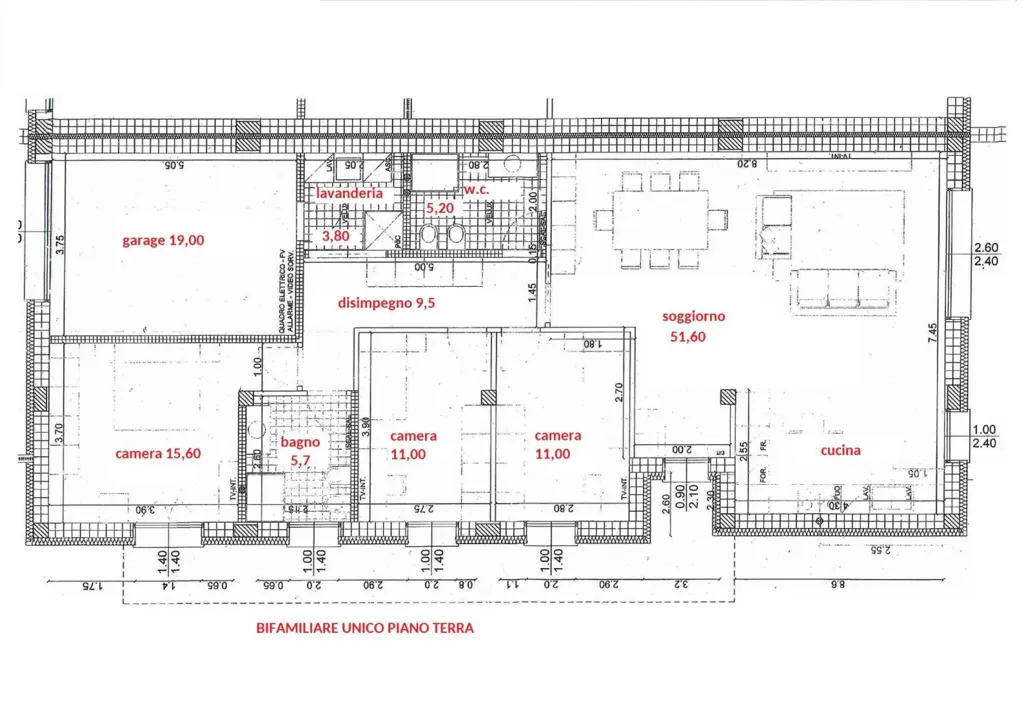 Floor Plan - New Bifamily Villa with Solar Panels in Roncade