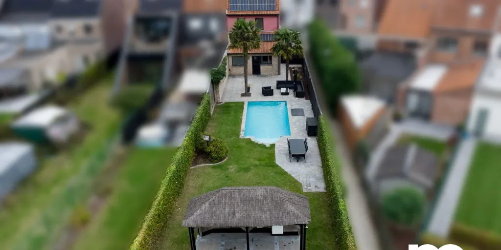 Õhuvaade - Stylish House with Pool in Lendelede