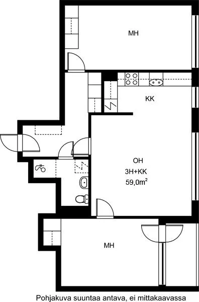 Plan - Apartment with Balcony in Jyväskylä Centre