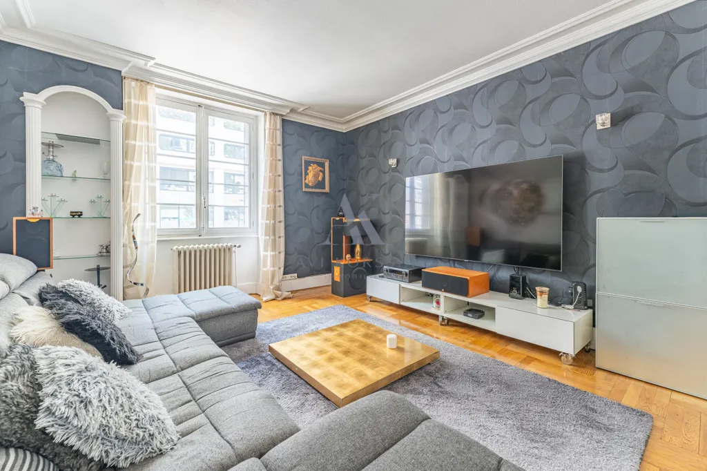 Séjour - Appartement avec parquet ancien et vue parc à Lyon