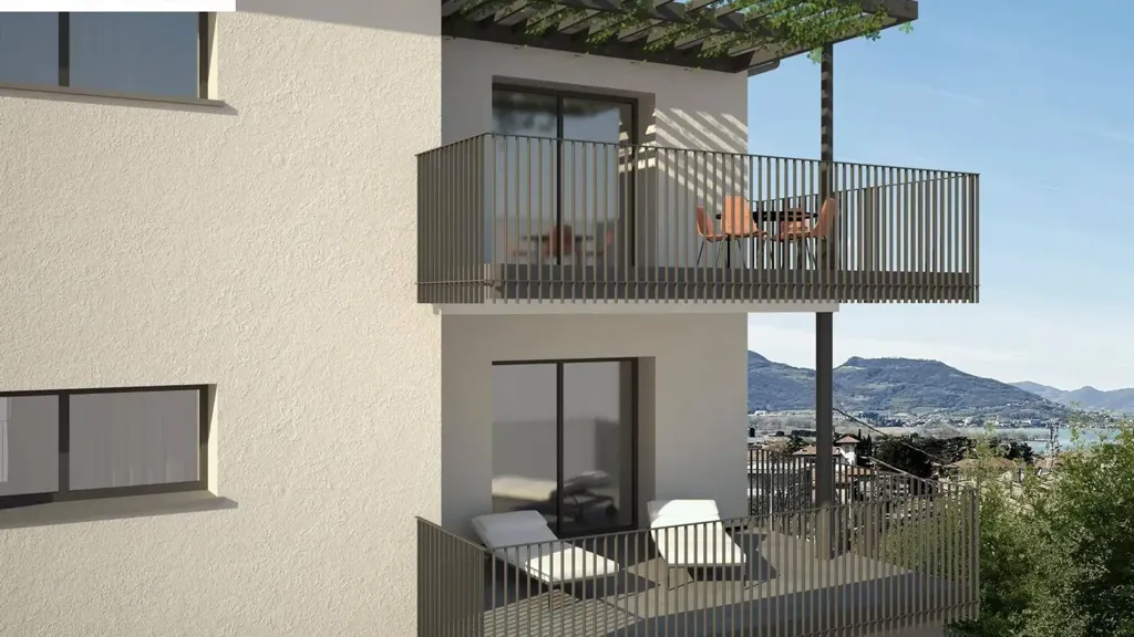 Balcony - Newly Built Apartment with Private Garden in Iseo