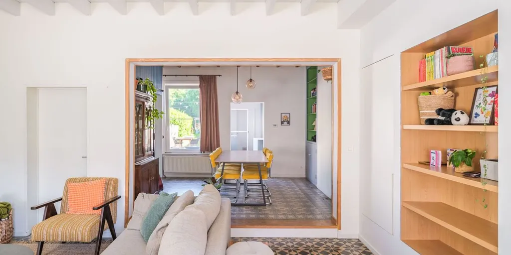 Séjour - Maison Charmante avec Jardin à Balegem