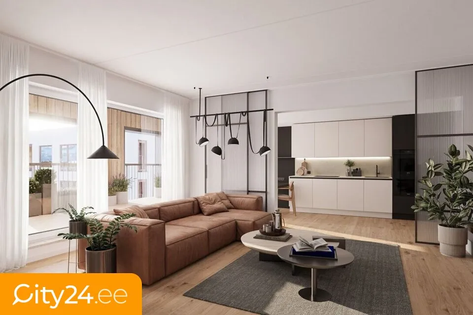 Living Room - Apartment with Sauna and Balcony in Kristiine