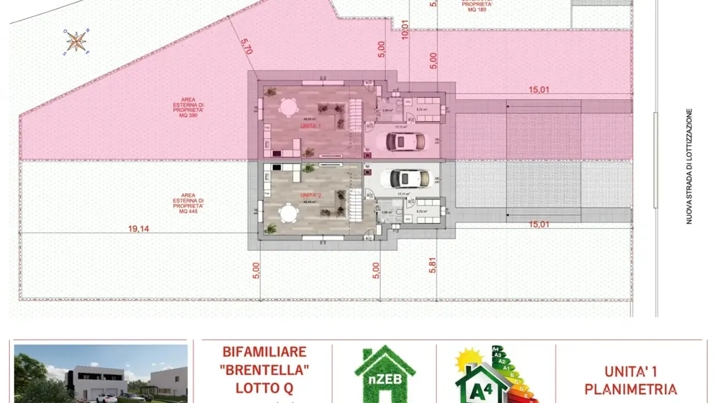 Plaan - Modern Bifamiliar Villa with Garden in Padova