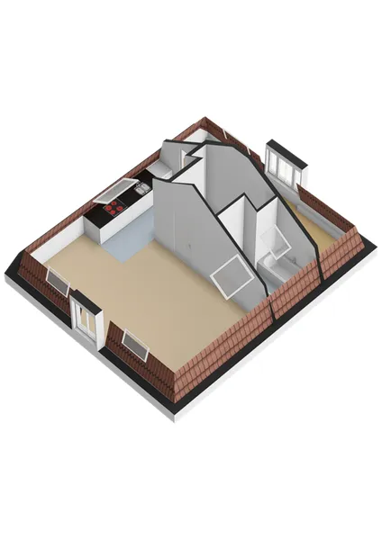 Plan - Loft-Style Apartment with High Ceilings in De Pijp