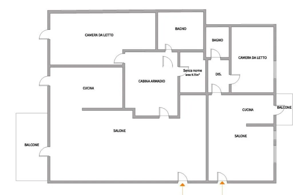 Planimetria - Luxury Flat with Balcony in Naples