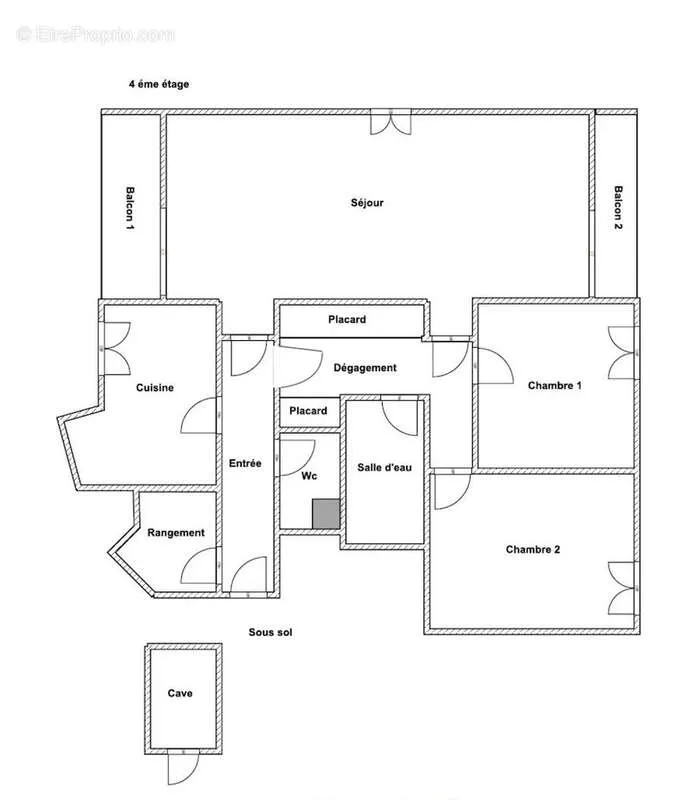 Plan - Appartement Traversant avec Balcons à Seynod