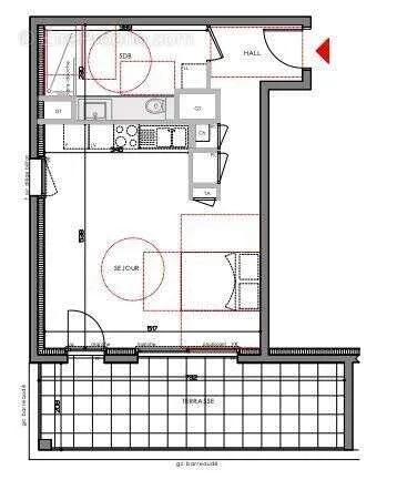 Plan - Appartement T1 avec Balcon à Eybens