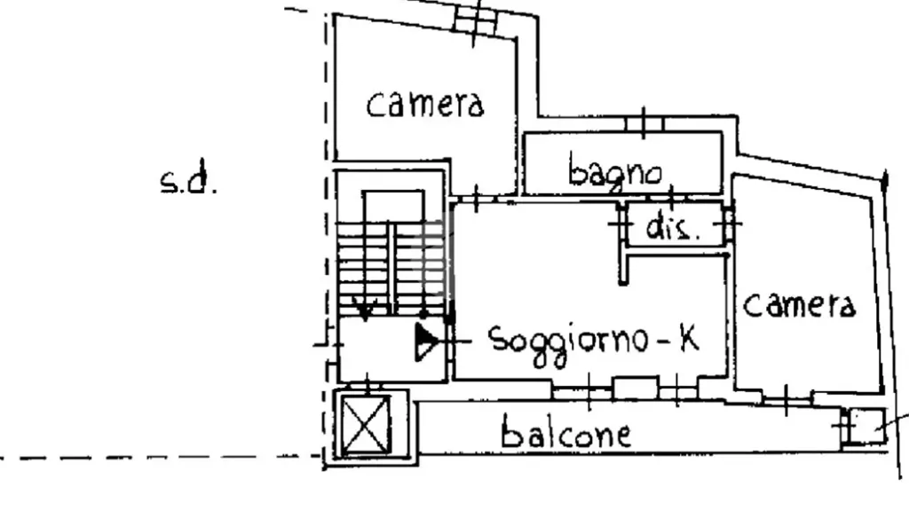 Floor Plan - Apartment with Balcony in Giaveno Centre