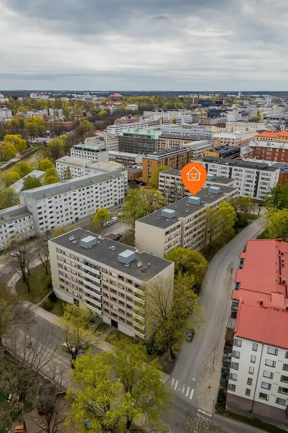 Vue aérienne - 70s Style Apartment with Balcony in Turku Centre