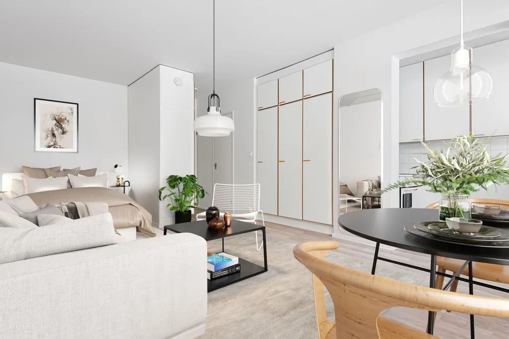 Living Room - Bright Studio with Balcony in Kontinkangas, Oulu
