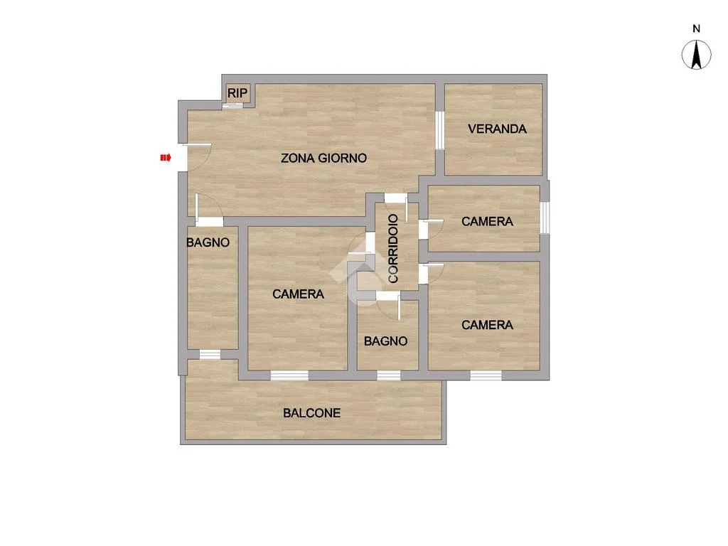 Plan - Renovated Apartment with Balcony in Ancona