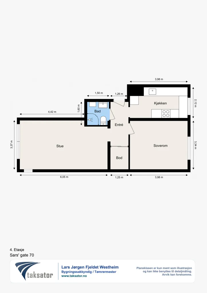 Plan - Appartement 2 pièces à Oslo