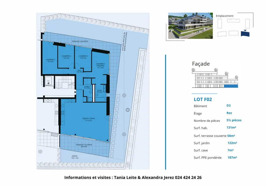 Plaan - 5.5-Bedroom Apartment with Lake View in D3 Building