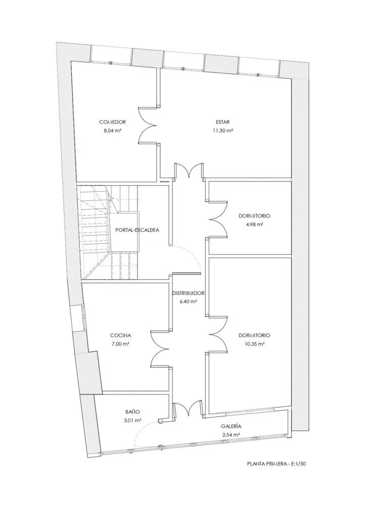 Planimetria - Apartment with Balcony in Llanes Centre