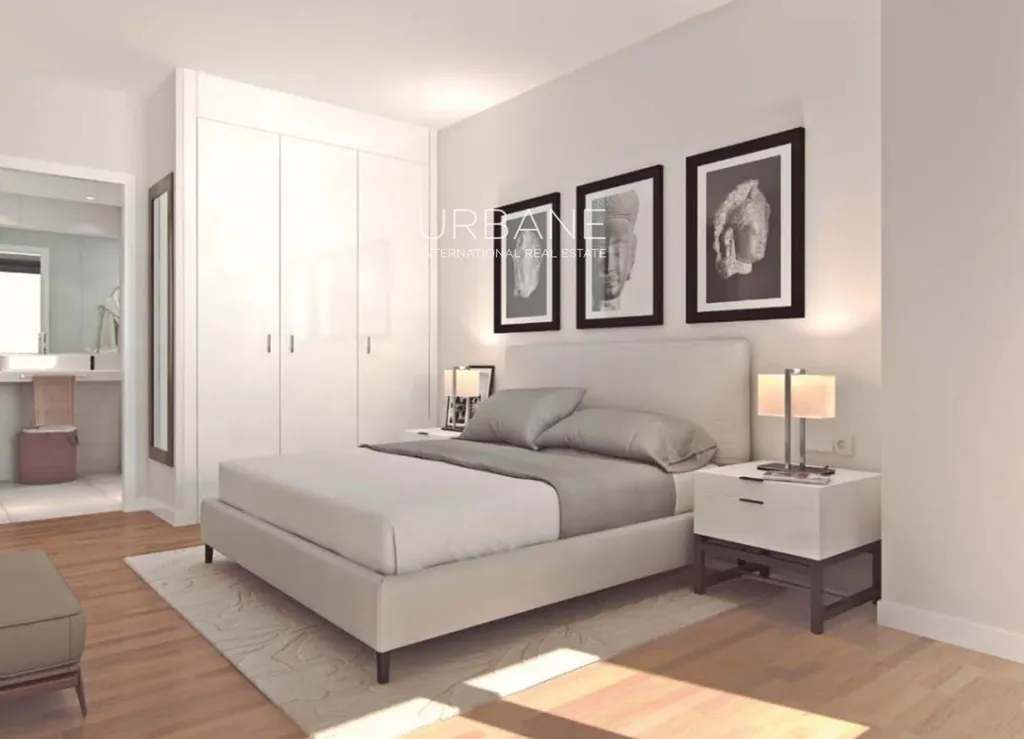 Bedrooms - Modern Flat with Rooftop Pool in Badalona