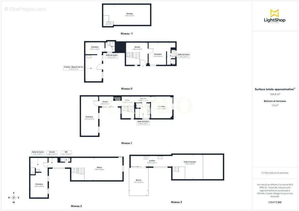 Planimetria - Architectural House with Terraces in Puteaux