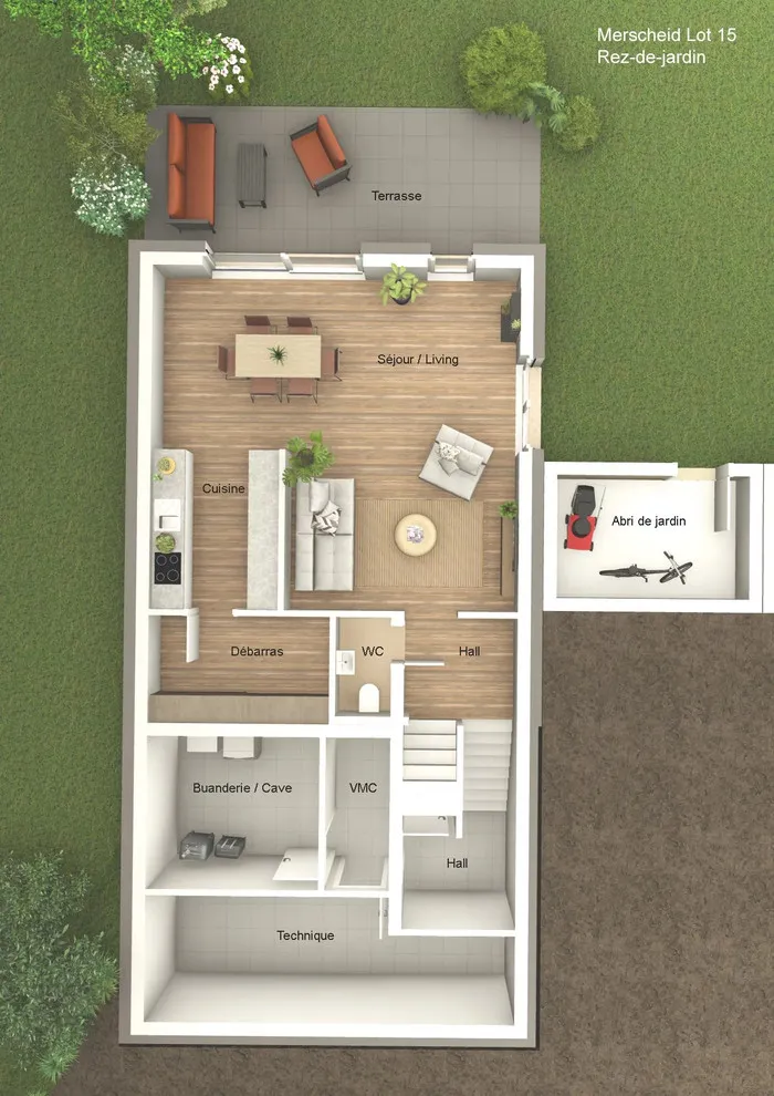 Plan - Maison Jumelée avec Terrasse à Merscheid