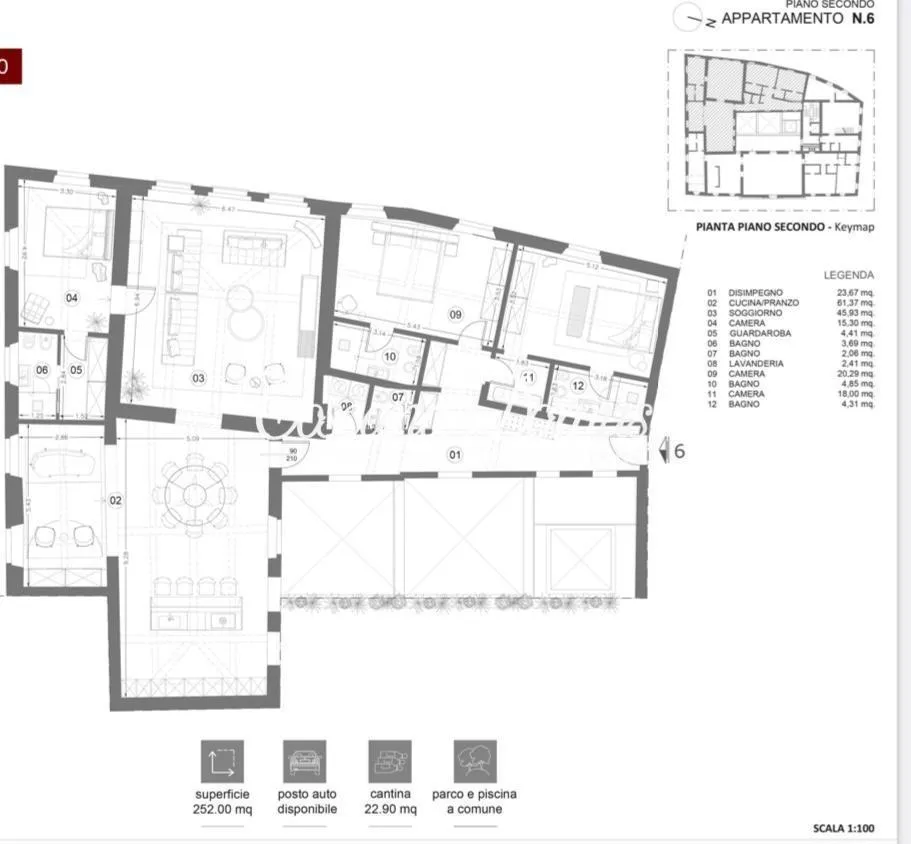 Floor Plan - Luxury Apartment with Private Garden in Florence