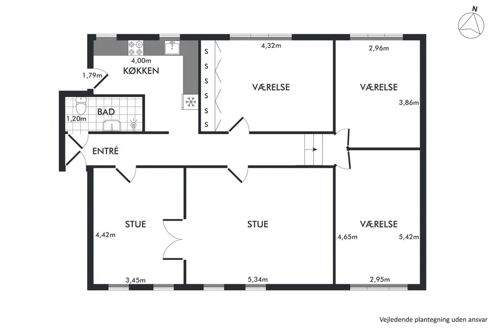 Floor Plan - Classical 5-Room Flat with Original Parquet in City Centre
