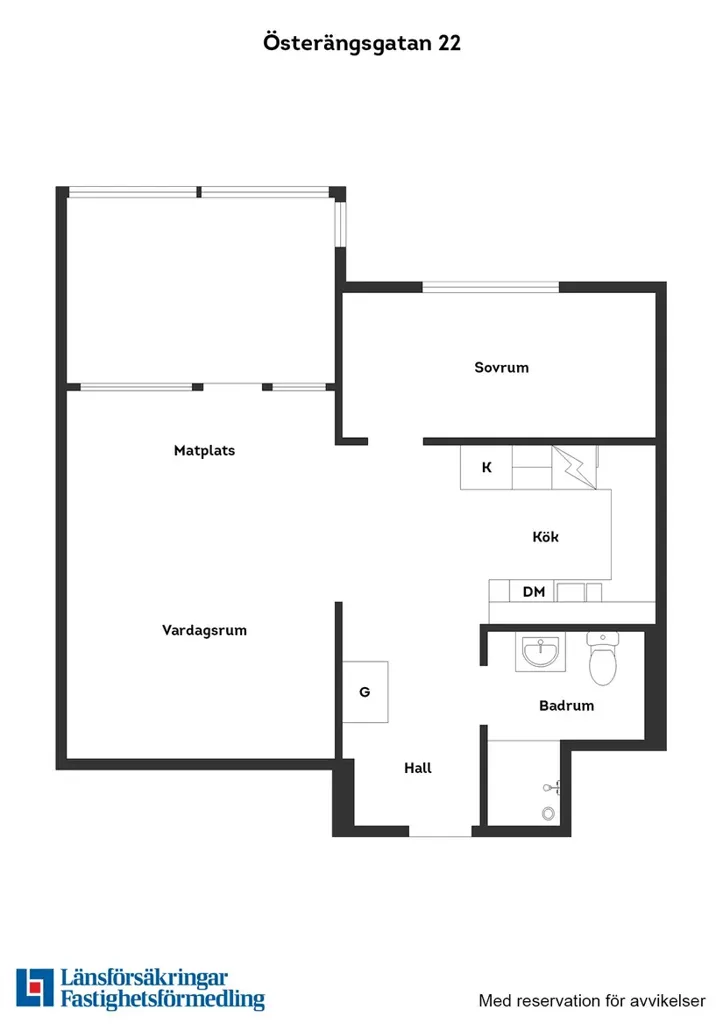 Planimetria - Renovated Two-Bedroom with Balcony in Halmstad