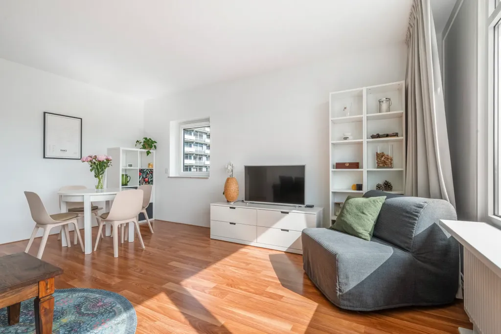 Séjour - Modern Corner Flat with Panoramic View in Haarlem
