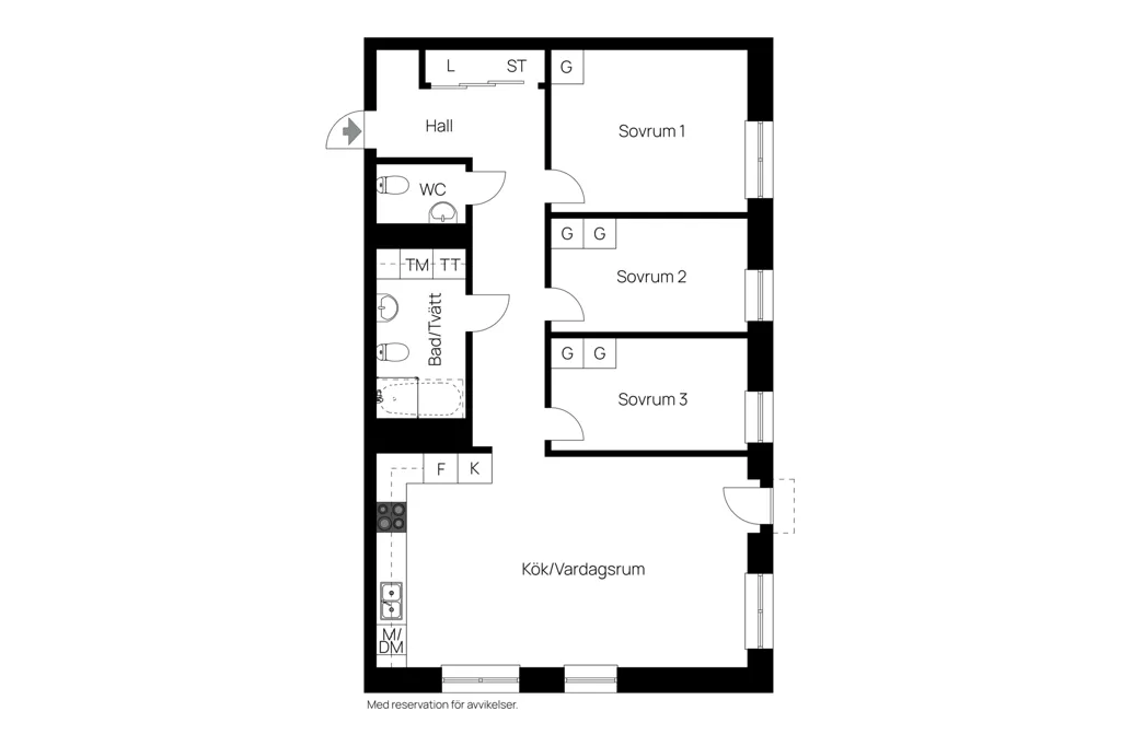 Plaan - Well-Planned Apartment with Open Plan in Hököpinge