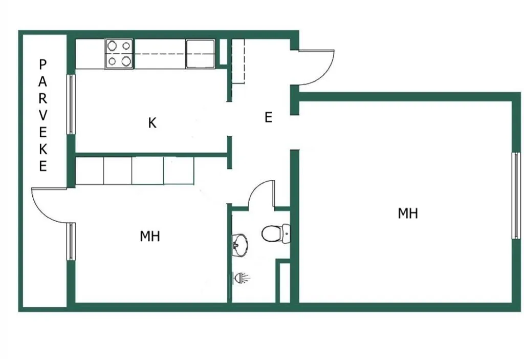 Plan - Appartement 2 pièces à Porvoo