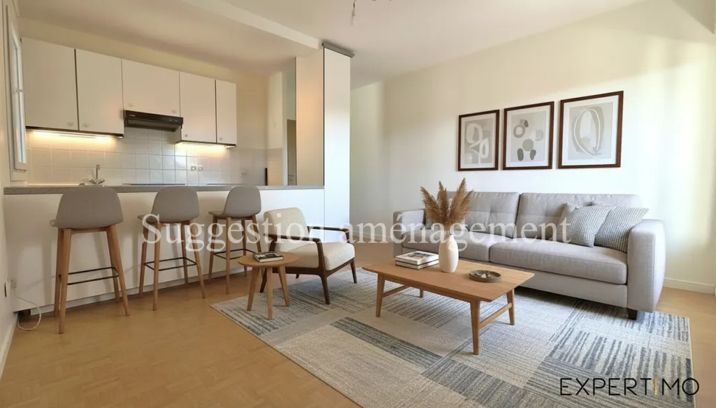 Séjour - Appartement RDC avec Balcon Sud au Cœur de Marcoussis