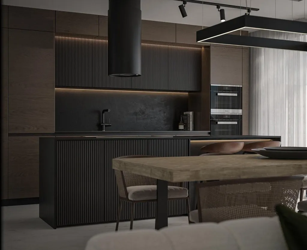 Kitchen - New-Build Villa with Sea View in Nerja