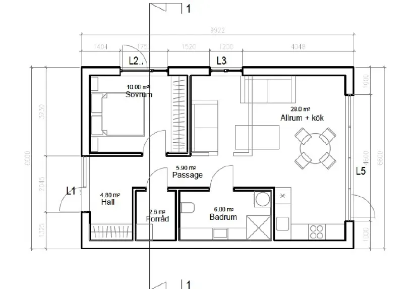Plaan - Apartment with Sea View in Skutevikshöjden