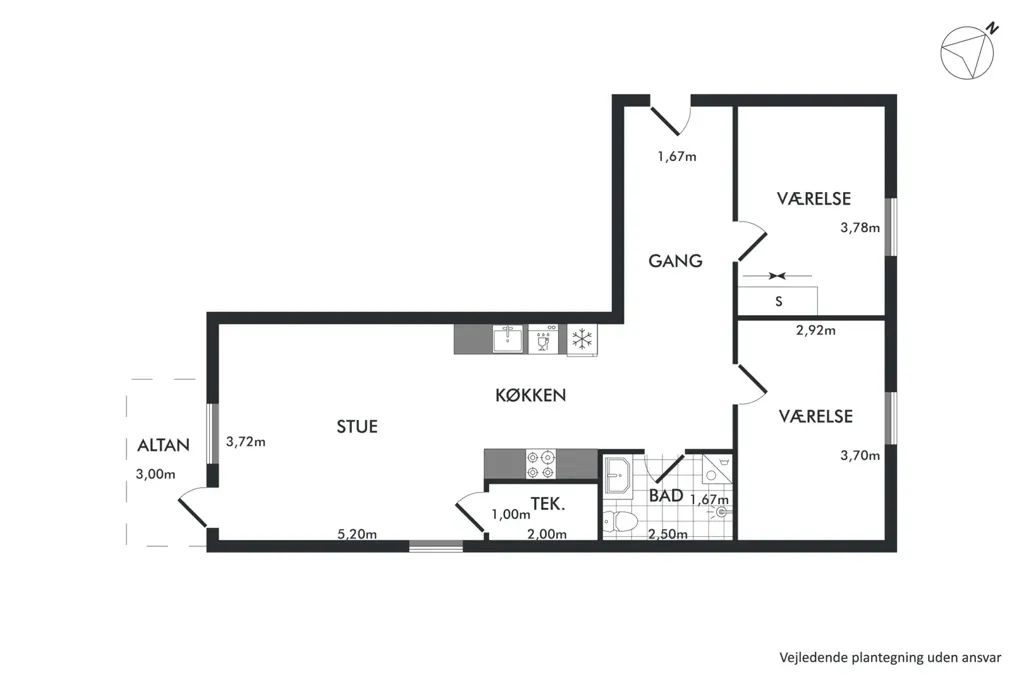 Plaan - 3-Bed Flat with Balcony in Odense