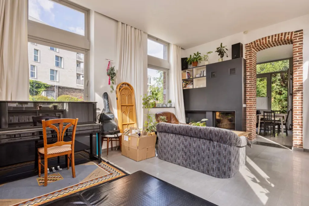 Séjour - Maisonnette Rénovée sur Site Patrimonial à Anderlecht