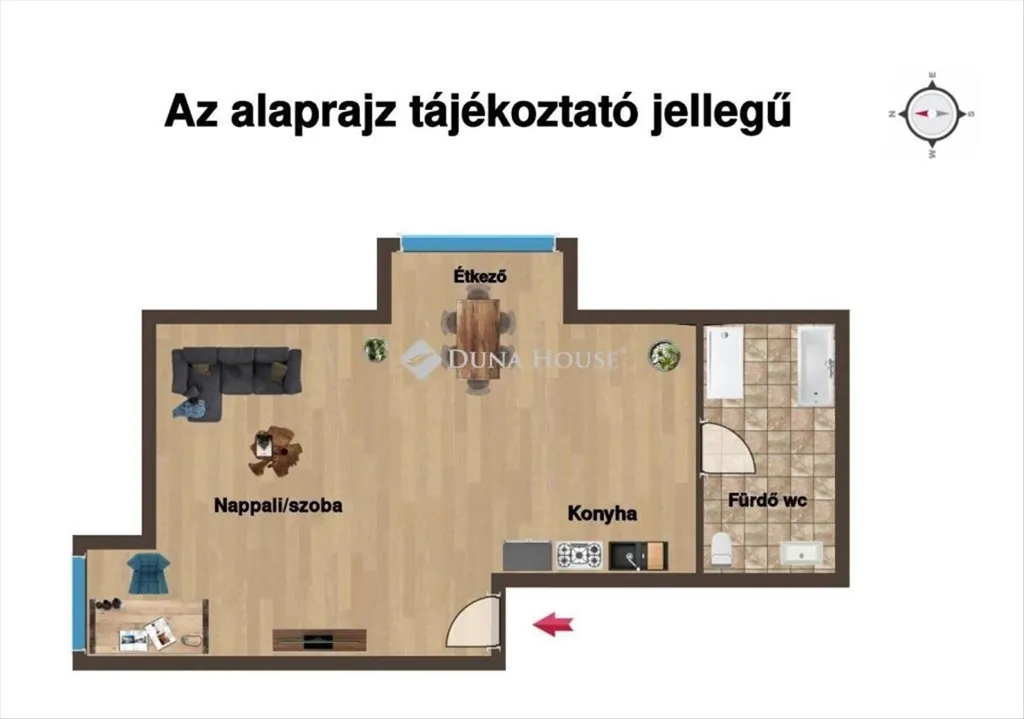 Plaan - Modern Studio Flat in Siófok Centre