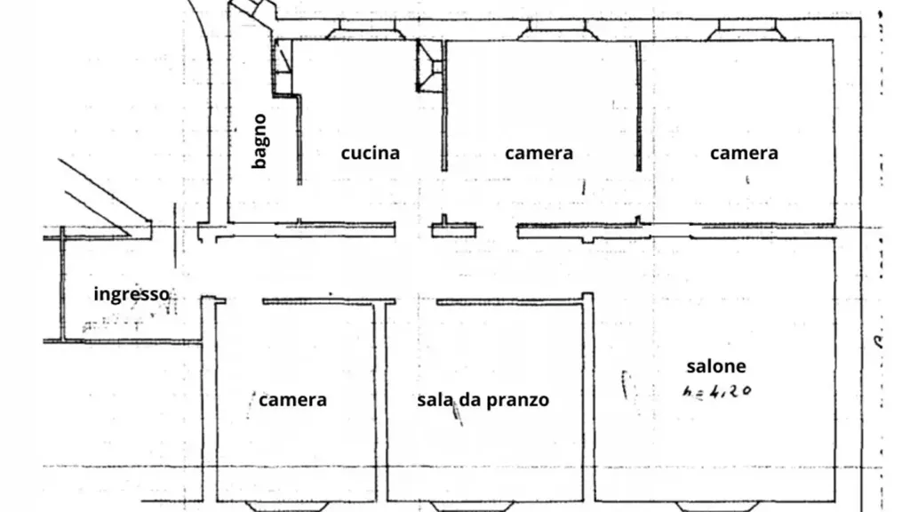 Floor Plan - Historic Apartment with Views in Bologna Centre