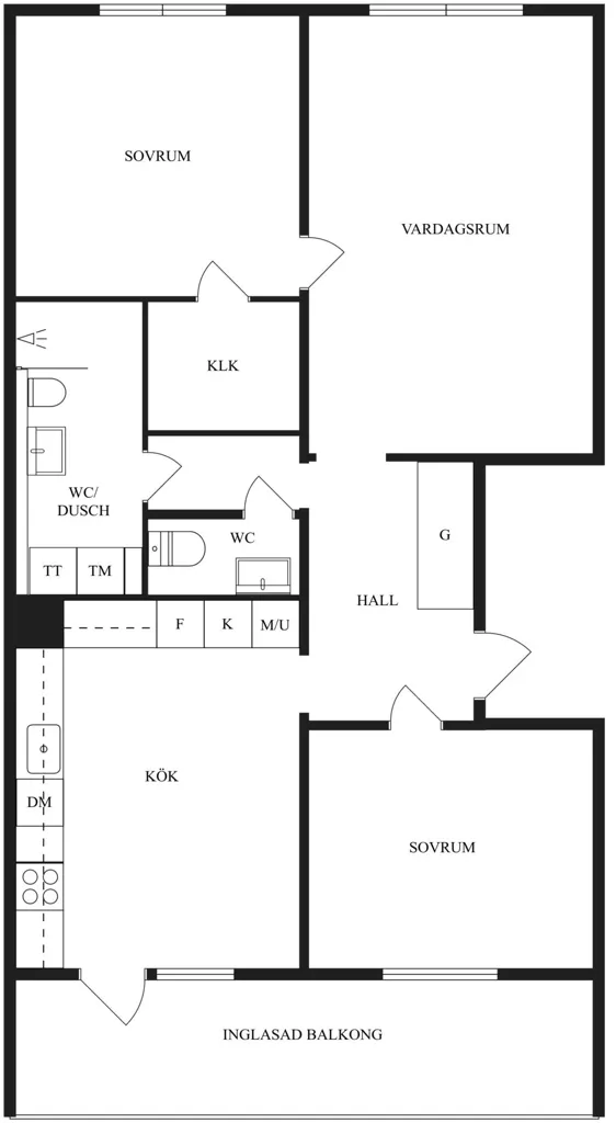 Floor Plan - Apartment with Balcony in Vilbergen, Norrköping