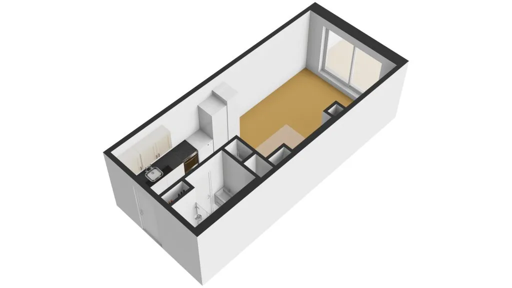 Planimetria - Modern Studio with French Balcony in Amstelkwartier
